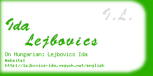 ida lejbovics business card